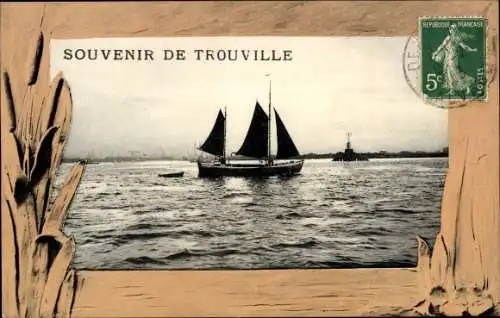 Passepartout Ak Trouville sur Mer Calvados, Segelboot