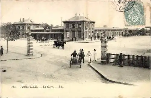 Ak Trouville sur Mer Calvados, Vue générale de la Gare