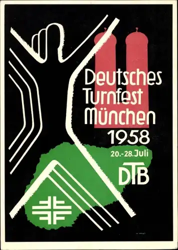 Künstler Ak München Bayern, Deutsches Turnfest München 1958, DTB