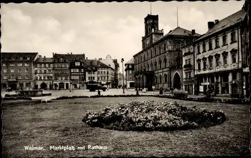 Ak Weimar in Thüringen, Marktplatz, Rathaus