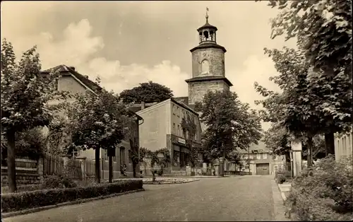 Ak Rastenberg in Thüringen, Ernst Thälmann Platz, Kirche, Straßenansicht