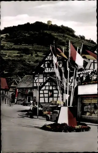 Ak Heppenheim an der Bergstraße, Kleiner Markt, Festschmuck