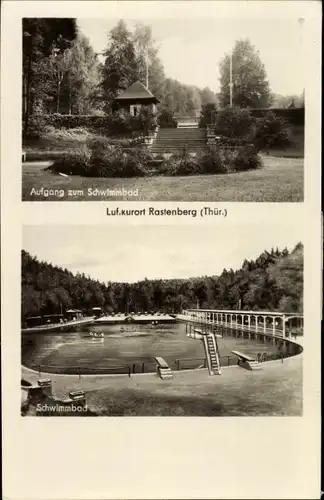 Ak Rastenberg in Thüringen, Schwimmbad, Aufgang