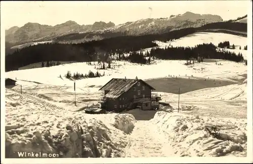 Foto Ak Winkelmoos Reit im Winkl Oberbayern, Haus Augustineralm, Winter