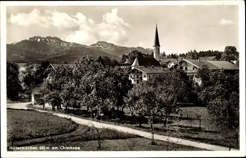 Ak Hittenkirchen Bernau Chiemsee Oberbayern, Partie vom Ort mit Kirche