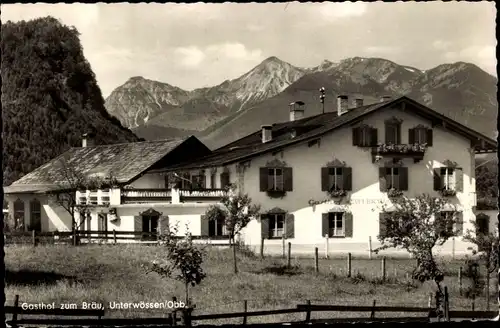 Ak Unterwössen in Oberbayern, Gasthof zum Bräu