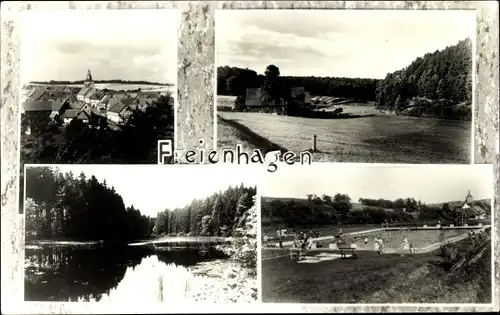 Ak Freienhagen Waldeck in Hessen, Gesamtansicht, Schwimmbad