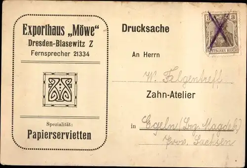 Ak Dresden Blasewitz, Exporthaus Möwe