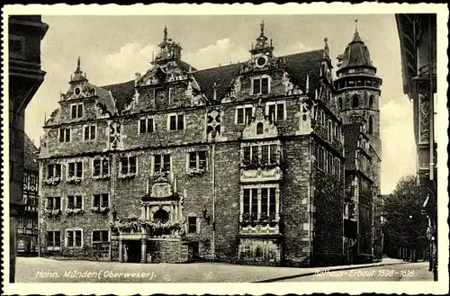 Ak Hann. Münden in Niedersachsen, Rathaus, Erbaut 1598 - 1618