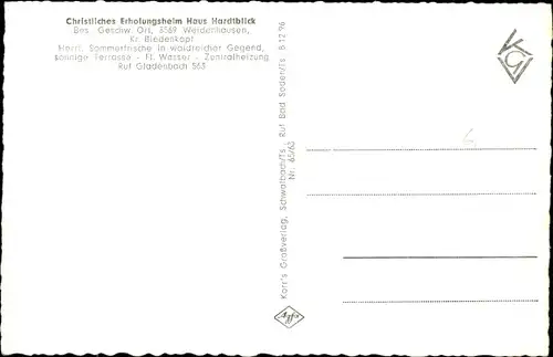 Ak Weidenhausen Gladenbach Hessen, Christl. Erholungsheim, Gesamtansicht