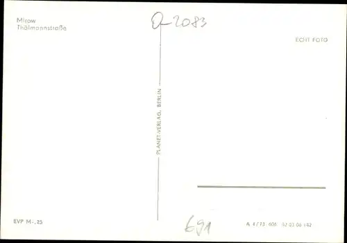 Ak Mirow Mecklenburgische Seenplatte, Thälmannstraße