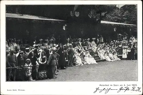 Ak Weimar in Thüringen, Maienfest im Stern 4. Juni 1903, Menschen in Kostümen