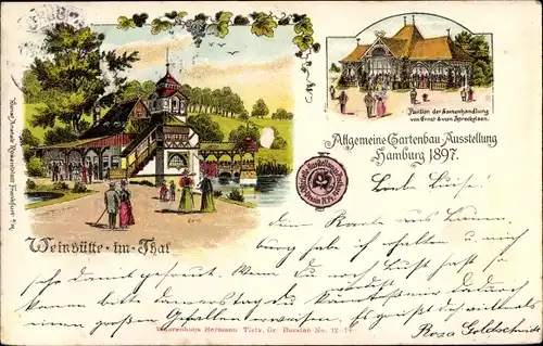 Litho Hamburg, Gartenbauausstellung, 1897