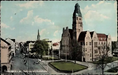 Ak Gladbeck im Ruhrgebiet, Rathaus, Hochstraße