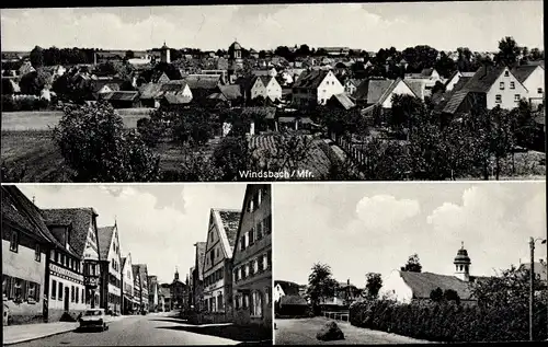 Ak Windsbach Mittelfranken, Totale, Straßenpartie, Kirche