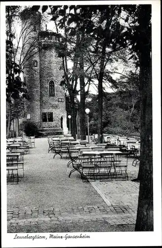 Ak Gonsenheim Mainz Rheinland Pfalz, Lennebergturm, Terrasse