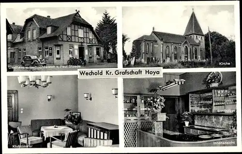 Ak Wechold Hilgermissen Niedersachsen, Gasthaus Paul Steede, Kirche