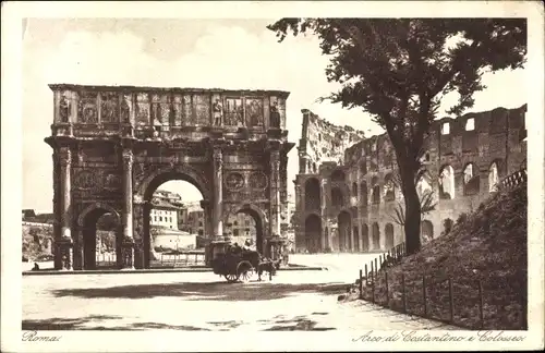 Ak Roma Rom Lazio, Arco di Constantino e Colosseo