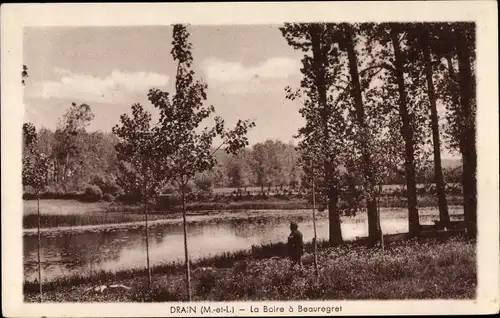 Ak Drain Maine et Loire, La Boire à Beau-Regret, Flusspartie