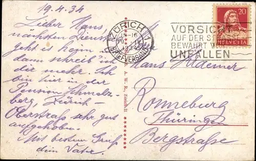 Ak Zürich Stadt Schweiz, Blick auf die Stadt und Alpen