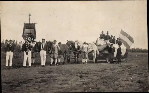 Ak Groningen Niederlande, Historisch-allegorische Optocht, 10. September 1913, Festwagen, Marine