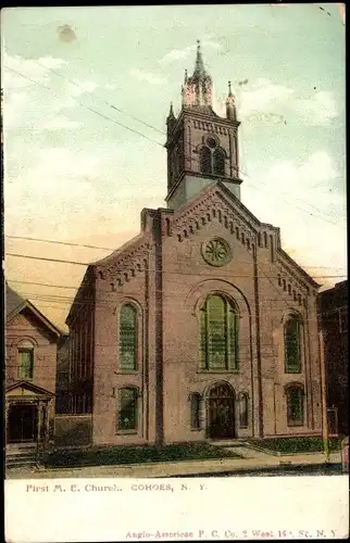 Ak Cohoes New York USA, First M. E. Church