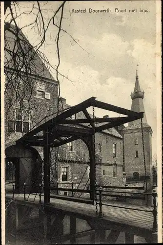 Ak Doorwerth Gelderland, Kasteel, Poort met brug