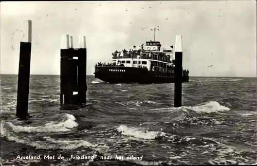 Ak Nes Ameland Friesland Niederlande, Met de Friesland naar het eiland