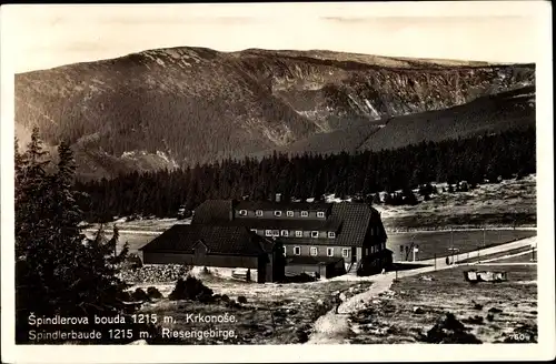 Ak Spindleruv Mlýn Spindlermühle Riesengebirge Region Königgrätz, Spindlerbaude, Spindlerova bouda