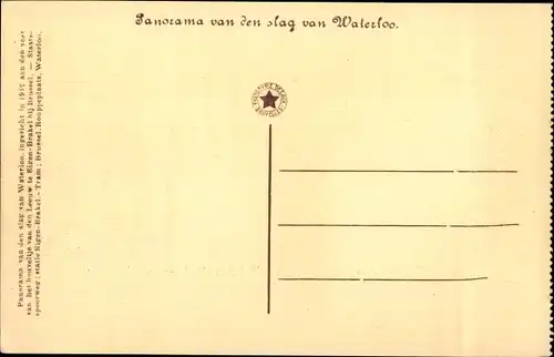 Künstler Ak De Hoeve van Goumont Waterloo Wallonisch Brabant, Panorama der Schlacht