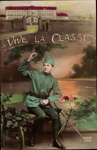 Ak Vive la Classe, französischer Soldat in Uniform