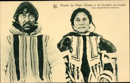 Ak Kanada, Missien der Paters Oblaten in de Ijsvelden van Canada, Eskimos