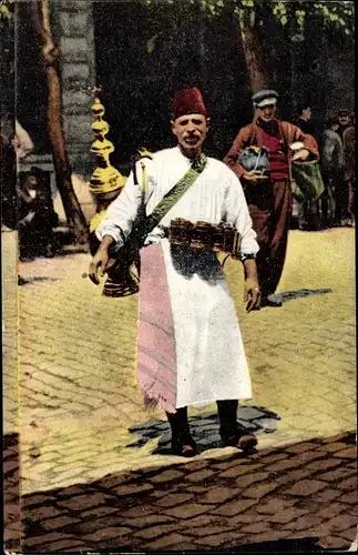 Ak Thessaloniki Griechenland, Limonadenverkäufer, Mann in Tracht