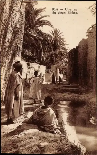 Ak Biskra Algerien, Une rue du vieux Biskra, Kinder, Maghreb