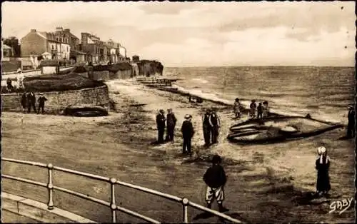 Ak Luc sur Mer Calvados, Baleine echouee sur la Plage, gestrandeter Wal