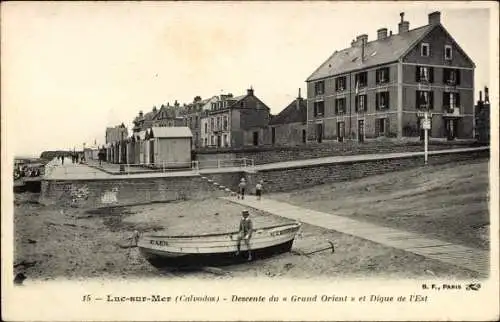 Ak Luc sur Mer Calvados, Descente du Grand Orient et Digue de l'Est