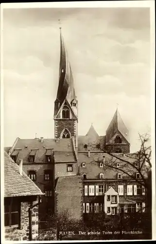 Ak Mayen in der Eifel, Der schiefe Turm der Pfarrkirche