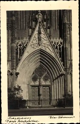 Foto Ak Magdeburg an der Elbe, Dom, Portal