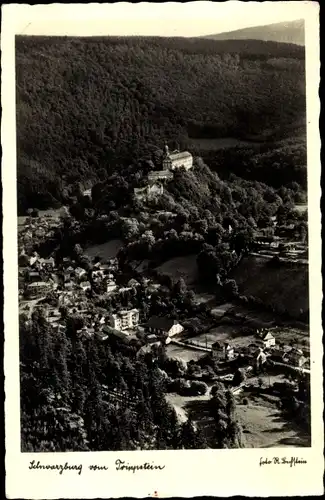 Ak Schwarzburg im Schwarzatal Thüringen, Blick vom Trippstein