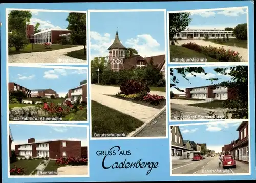 Ak Cadenberge Niedersachsen, Berufsschule, Park, Altenheim, Bahnhofstraße, EfA Fabrik