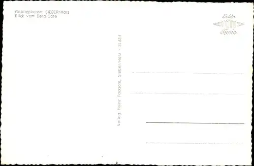 Ak Sieber Herzberg am Harz, Blick vom Berg Café