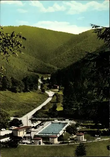 Ak Sieber Herzberg am Harz, Schwimmbad