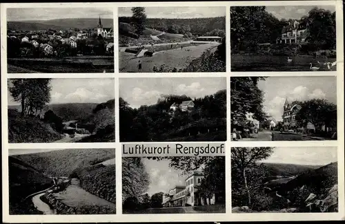 Ak Rengsdorf im Westerwald, Totalansicht, Panorama der Region, Straßenpartie