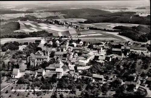 Ak Horhausen im Westerwald, Fliegeraufnahme vom Ort