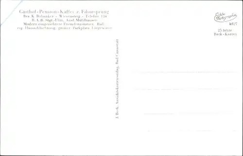 Ak Wiesensteig in Baden Württemberg, Ort, Gasthof zum Filsursprung