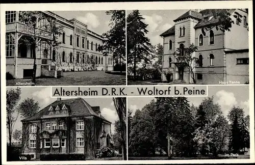 Ak Woltorf Peine in Niedersachsen, Altersheim, Haus Tanne, Villa, Park