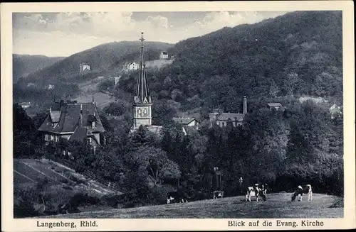 Ak Langenberg Velbert im Rheinland, Blick zur Evang. Kirche