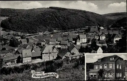 Ak Obergladbach Schlangenbad im Taunus, Ortschaft, Gasthaus Rheingauer Hof