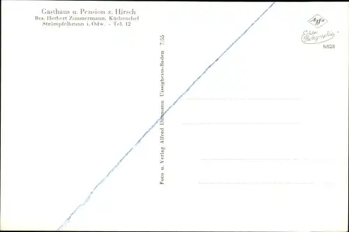 Ak Strümpfelbrunn Waldbrunn Odenwald, Gasthaus z. Hirsch