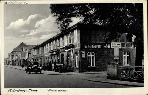 Ak Rotenburg an der Wümme, Große Straße, Gasthaus Rotenburger Hof, Auto